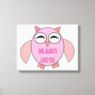 Cute Love Message Owl Canvas Print