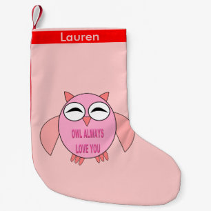 Cute Love Message Owl Custom Christmas Stocking