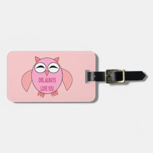 Cute Love Message Owl Custom Luggage Tag