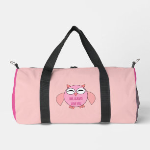 Cute Love Message Owl Duffle Bag