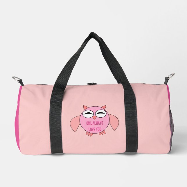 Cute Love Message Owl Duffle Bag (Front)