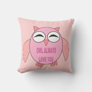 Cute Love Message Owl Outdoor Pillow