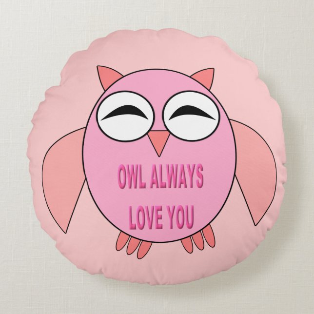 Cute Love Message Owl Pillow (Front)