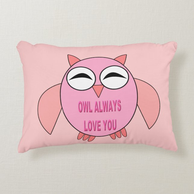 Cute Love Message Owl Pillow (Front)