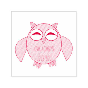 Cute Love Message Owl Self Inking Stamp