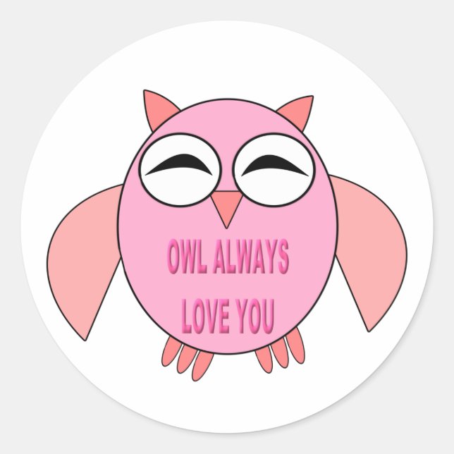 Cute Love Message Owl Stickers (Front)