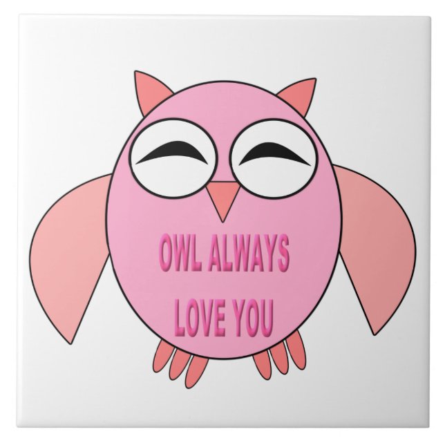 Cute Love Message Owl Tile (Front)