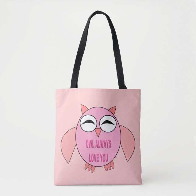 Cute Love Message Owl Tote Bag (Front)