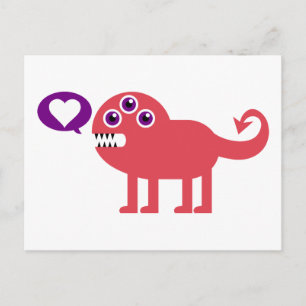 Cute Love Monster Postcard