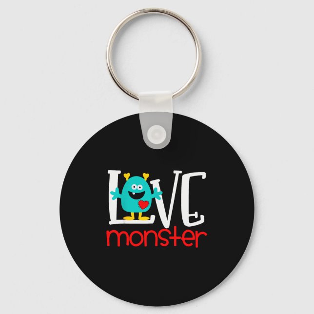 Cute Love Monster Valentine  Key Ring (Front)