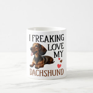 Cute Love My Dachshund Dog Coffee Mug