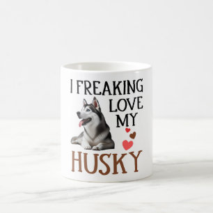 Cute Love My Husky  Dog Coffee Mug