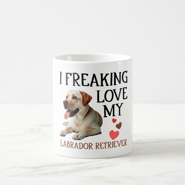Cute Love My Labrador Retriever  Dog Coffee Mug (Center)