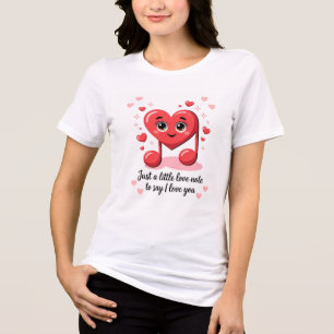 Cute Love Note Music Heart I Love You T-Shirt Tri-Blend Shirt