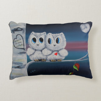cute love owls in a tree decorative cushion
