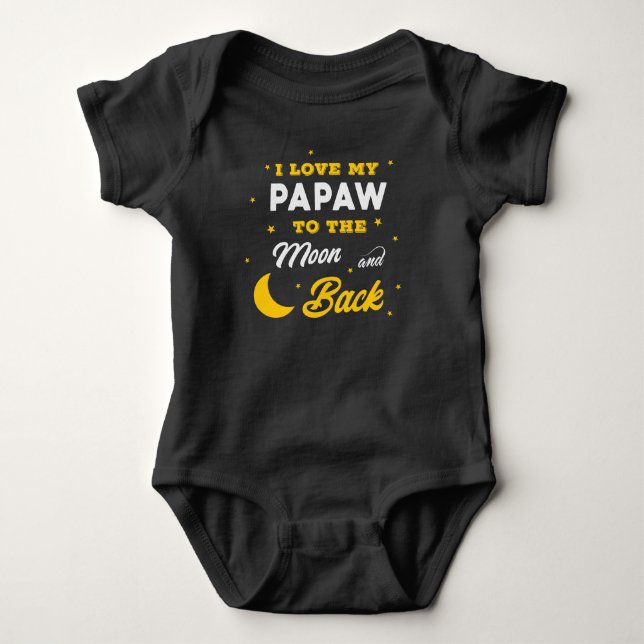 cute love Papaw word art unisex Baby Bodysuit (Front)