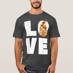 Cute Love Pizza Dad For Summer Vacation Funny Ital T-Shirt
