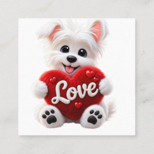 Cute Love Puppy Baby Desig Square Business Card