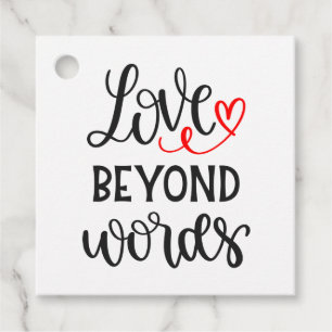Cute Love Quote Black White Wedding Bridal Shower Favour Tags