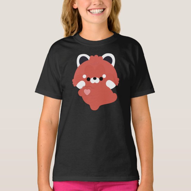 Cute Love Red Panda T-Shirt (Front)