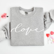 Cute Love Script Valentine’s Day Sweatshirt