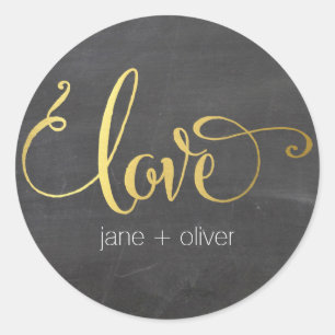 CUTE LOVE SEAL modern typography gold chalkboard