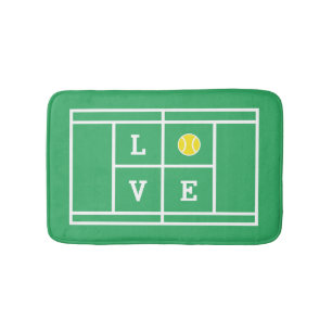Cute LOVE tennis court bath mat for bathroom