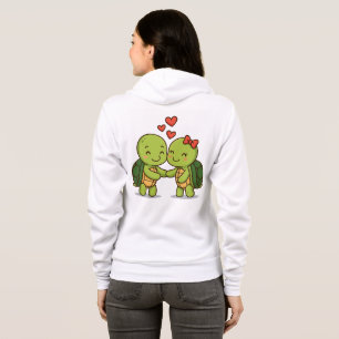 Cute Love Turtles   Adorable Cartoon Couple  Hoodie