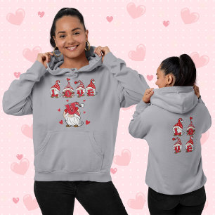 Cute  "Love U" Gnome Lettering   Valentine's Day  Hoodie