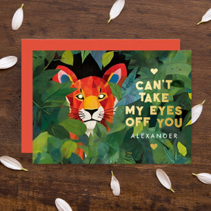 Cute Love Words Colourful Jungle Wild Tiger Painte