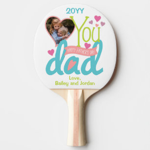 Cute Love You Dad Father's Day Photo Ping Pong Paddle
