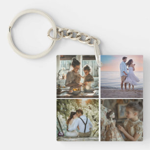 Cute Love You 'Daddy' Custom Photo Collage Heart Key Ring