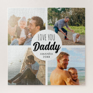 Cute Love You 'Daddy' Custom Photo Collage Jigsaw Puzzle