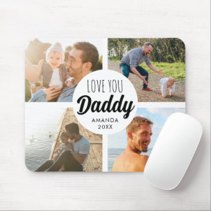 Cute Love You 'Daddy' Custom Photo Collage Mouse Pad