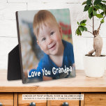Cute Love You Grandpa Photo Plaque<br><div class="desc">Give a special or new grandfather a photo keepsake display of his grandchild or grandkids featuring your custom text (shown with LOVE YOU GRANDPA) in your choice of font styles and colours (shown in a fun, youthful type font in white). ASSISTANCE: For help with design modification or personalisation, colour change,...</div>