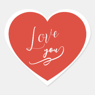 Cute Love You Heart Sticker 