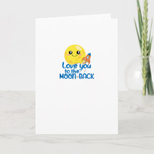 Cute Love You To The Moon And Back Rocket Space Wh Card