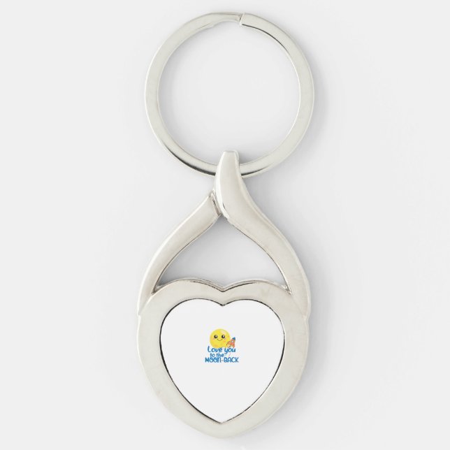 Cute Love You To The Moon And Back Rocket Space Wh Key Ring (Front)