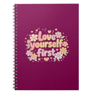 Cute Love Yourself Floral Quote Design | Gift Bag Notebook
