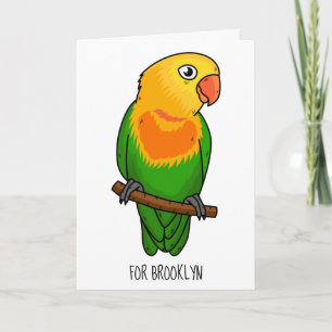Cute lovebird cartoon parrot  card