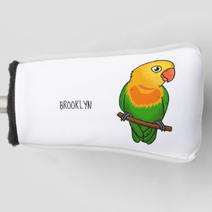 Cute lovebird cartoon parrot golf head cover