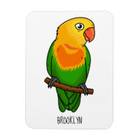Cute lovebird cartoon parrot