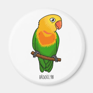 Cute lovebird cartoon parrot magnet