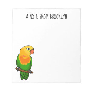 Cute lovebird cartoon parrot notepad