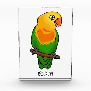 Cute lovebird cartoon parrot photo block