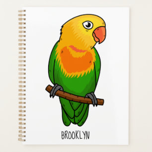 Cute lovebird cartoon parrot planner