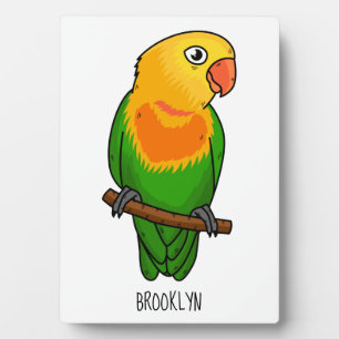 Cute lovebird cartoon parrot plaque
