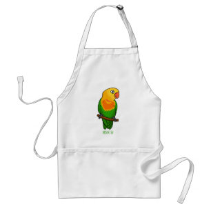 Cute lovebird cartoon parrot standard apron