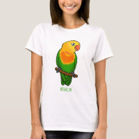 Cute lovebird cartoon parrot