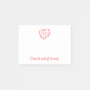Cute Lovebirds Boho Romantic Red Heart  Post-it Notes